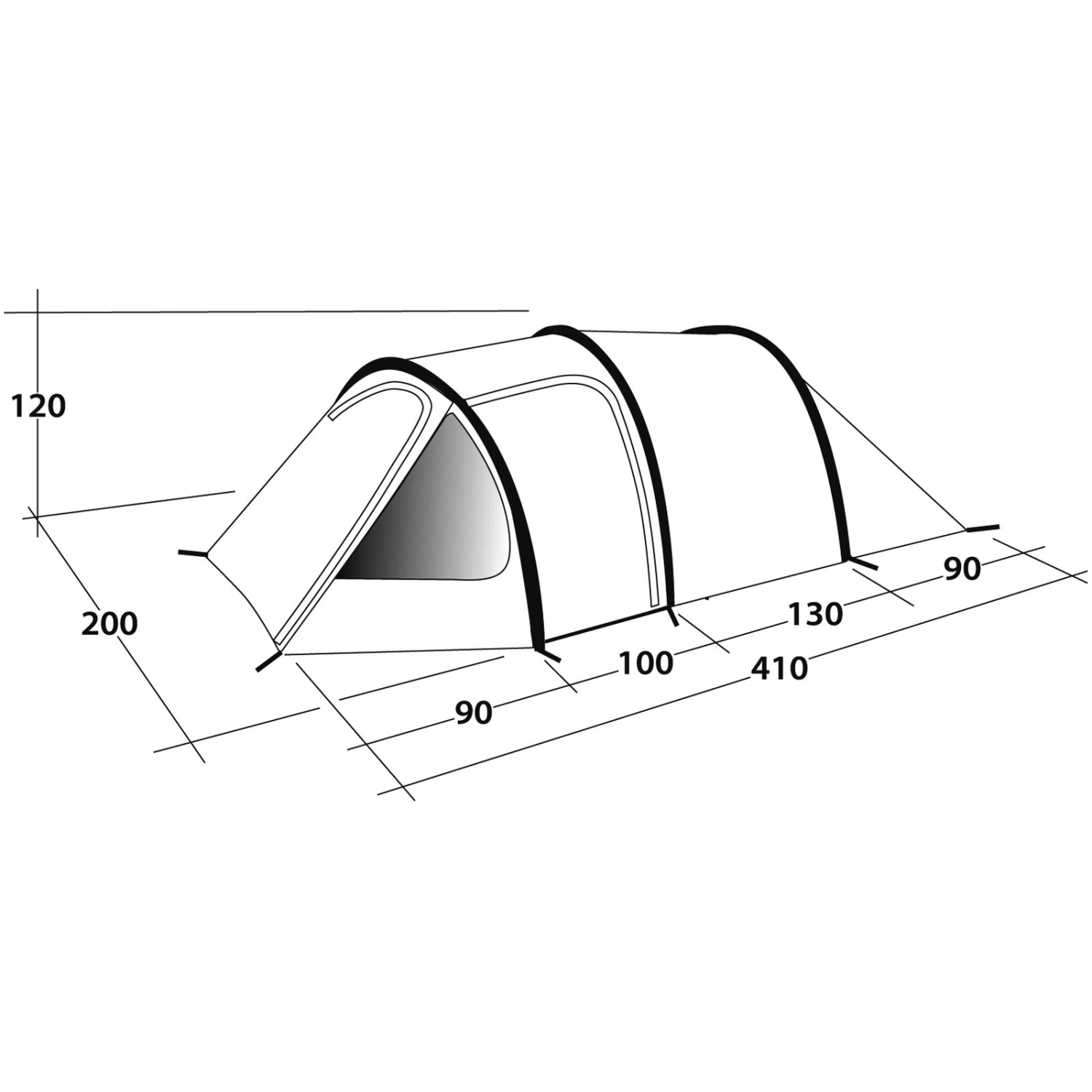 Outwell Earth 3 - Drei-Personen-Tunnel-Zelt 2 Outwell Earth 3 - Drei-Personen-Tunnel-Zelt – Bild 2